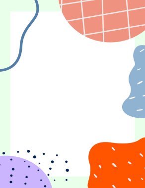 Çerçeveli elementler ve soyut şekiller. Japon sanat tarzı. Kartpostal veya broşür, kapak tasarımı, hikayeler, sosyal medya, uygulama tasarımı.