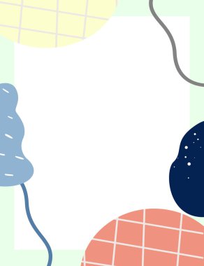 Çerçeveli elementler ve soyut şekiller. Japon sanat tarzı. Kartpostal veya broşür, kapak tasarımı, hikayeler, sosyal medya, uygulama tasarımı.