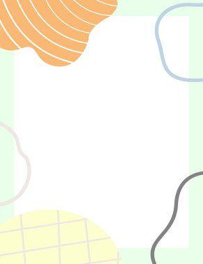 Çerçeveli elementler ve soyut şekiller. Japon sanat tarzı. Kartpostal veya broşür, kapak tasarımı, hikayeler, sosyal medya, uygulama tasarımı.