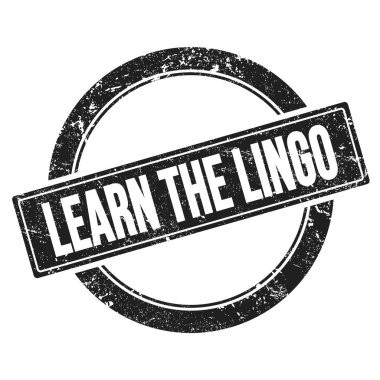 LINGO 'nun siyah, pasaklı, yuvarlak, eski pullu metnini öğren..