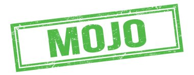 Yeşil grungy vintage dikdörtgen damgası üzerine MOJO metni.