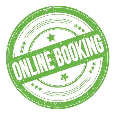 Yemyeşil yuvarlak dokuma damgası üzerine ONLINE Kitap.
