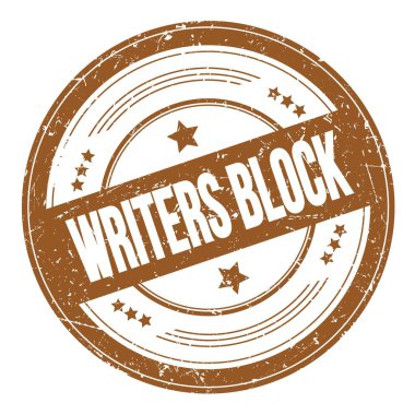 Yazarlar Kahverengi yuvarlak dokuma damgası üzerine Block metni.