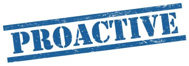 Mavi grungy dikdörtgen vintage damga üzerinde PROACVE metin.