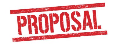 Kırmızı grungy dikdörtgen damga işareti üzerinde proPOSAL metin.
