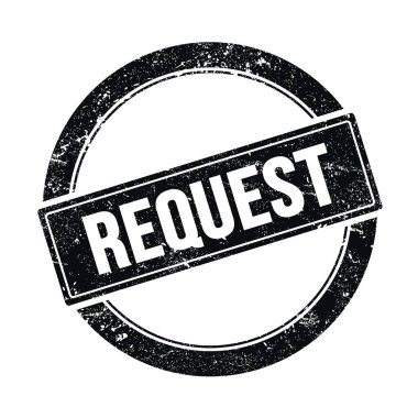 Siyah grungy round vintage pulu üzerine istek metni.