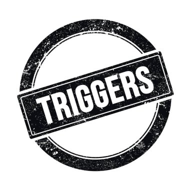 TRIGERS siyah grungy yuvarlak vintage pul üzerinde metin.
