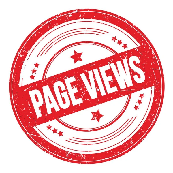 Page Views Tekst Czerwonym Okrągłym Grungy Stempel Tekstury — Zdjęcie stockowe