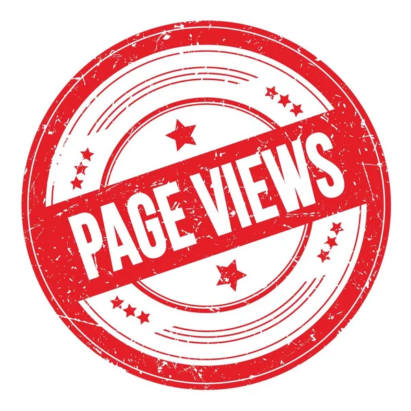 Page Views Texto Selo Textura Grungy Redondo Vermelho — Fotografia de Stock