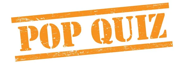 Pop Quiz Text Orange Grungy Vintage Gummi Stämpel — Stockfoto