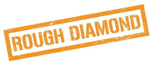 Rough Diamond Pomarańczowy Grungy Prostokąt Znak Znaczka — Zdjęcie stockowe