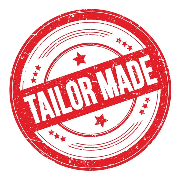 Tailor Made Text Red Grungy Texture Stamp — Stock Photo, Image