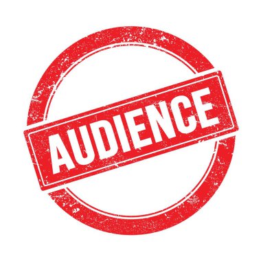 Kırmızı grungy yuvarlak vintage damga üzerinde AUDIENCE metin.