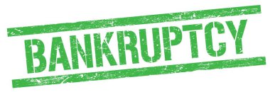 Yeşil grungy dikdörtgen damga işareti üzerinde BANKRUPTCY metin.