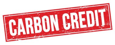Kırmızı grungy dikdörtgen damga işareti üzerinde CARBON CREDIT metin.