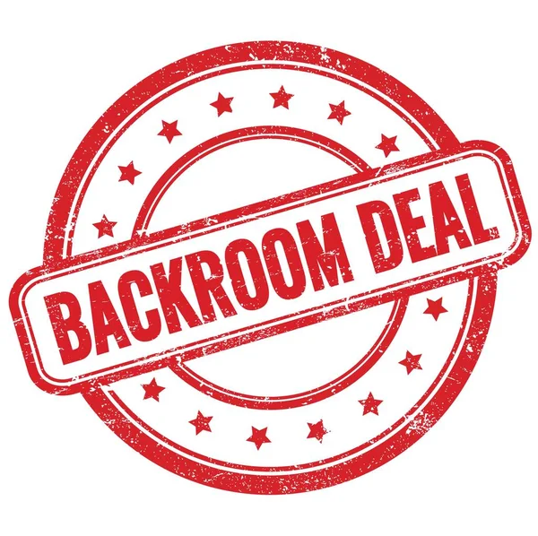 Backroom Deal Text Red Vintage Grungy Rubber Stamp — Stock Photo, Image