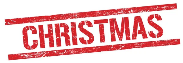 Christmas Text Červeném Grungy Obdélníkovém Razítku — Stock fotografie