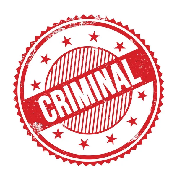 Criminal Text Written Red Grungy Zig Zag Borders Stamp — Stock Photo, Image