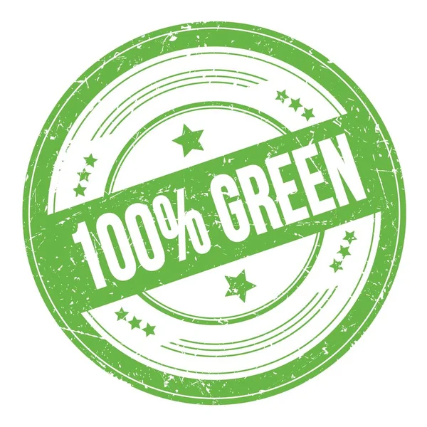 100 Verde Testo Verde Rotondo Grungy Texture Timbro — Foto Stock