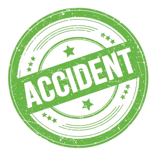 Texto Accident Sobre Carimbo Textura Grungy Redondo Verde — Fotografia de Stock