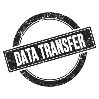 DATA TRANSFER siyah grungy round vintage pulu üzerine metin.