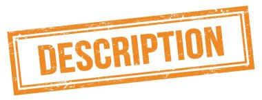 Turuncu grungy vintage dikdörtgen damgalı DESCRIPTION metin.