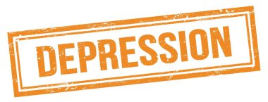 Turuncu grungy vintage dikdörtgen damgalı depresif metin.