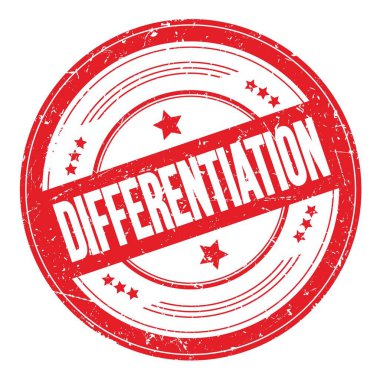 Kırmızı yuvarlak, kirli doku damgası üzerine farklılık metni.