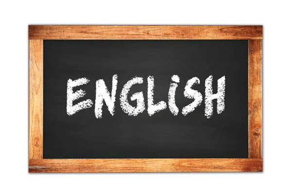 Siyah Ahşap Çerçeve Okul Tahtasına Yazılmış English Metni — Stok fotoğraf