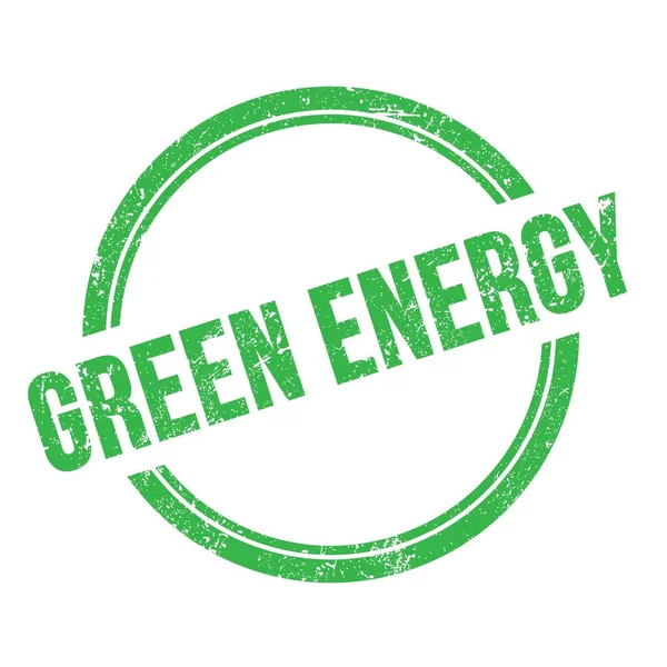 Green Energy Texte Écrit Sur Timbre Rond Vintage Vert Grungy — Photo