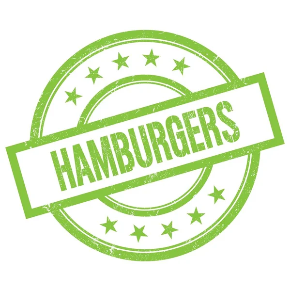 Hamburgers Text Geschrieben Auf Grünen Runden Vintage Gummistempel — Stockfoto