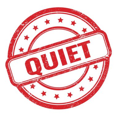 Kırmızı grungy vintage yuvarlak kauçuk damga üzerine sessiz metin.