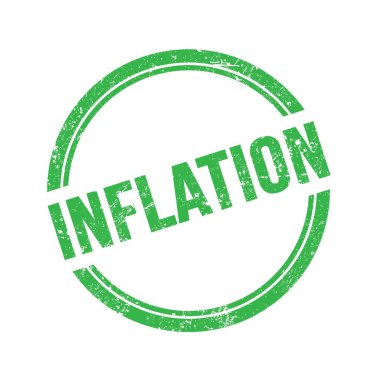Yeşil grungy vintage yuvarlak damga üzerine yazılmış INFLATION metin.