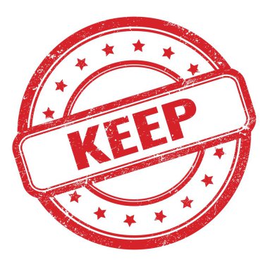 Kırmızı grungy vintage yuvarlak kauçuk damga üzerinde metin tutun.