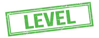 Yeşil grungy vintage dikdörtgen damgalı LEVEL metin.