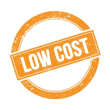 Turuncu grungy yuvarlak vintage pullu düşük maliyetli metin.