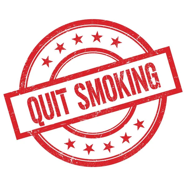 Quit Smoking Text Written Red Vintage Rubber Stamp — Stock Photo, Image