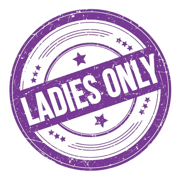 Ladies Only Text Violet Indigo Grungy Texture Stamp — Stock Photo, Image