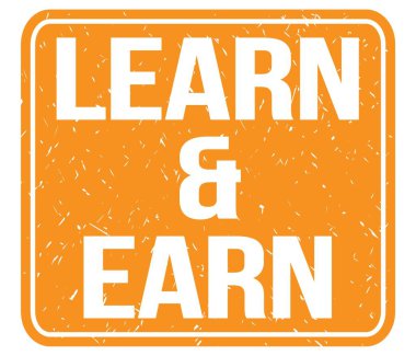 EARN & EARN, turuncu vintage mühür işareti üzerine yazılmış metin
