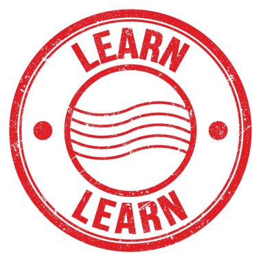 Kırmızı yuvarlak posta mührü üzerine yazılmış bir kelime.