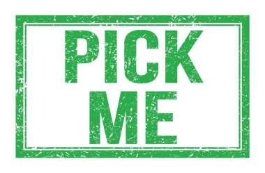 ME seçin, yeşil dikdörtgen mühür işareti üzerine yazılmış kelimeler