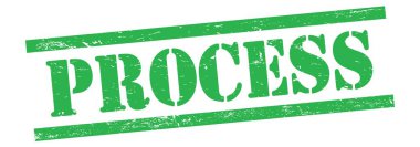 Yeşil grungy vintage kauçuk damgalı PROCESS metni.