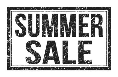 Yaz Satışı, siyah dikdörtgen mühür işareti üzerine yazılmış kelimeler