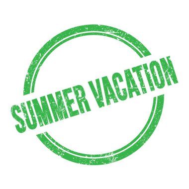 YAZ Tatil metni yeşil grungy vintage yuvarlak pul üzerine yazılmış.