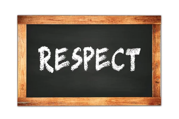 Respect Text Napsaný Černé Dřevěné Rámu Školní Tabule — Stock fotografie