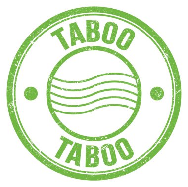 Yeşil yuvarlak posta damgası üzerinde TABOO kelimesi