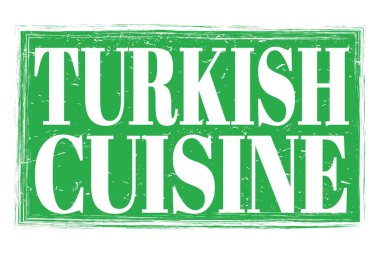 TURKISH CUISINE, yeşil grungy işareti üzerine yazılmış kelimeler