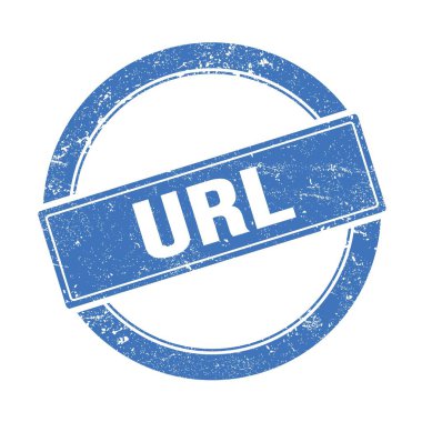 Mavi grungy round vintage pulu üzerindeki URL metni.