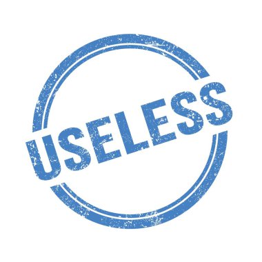 Mavi grungy vintage yuvarlak pul üzerine yazılmış kullanışsız metin.