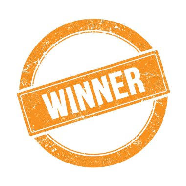 Turuncu grungy round vintage pullu WINNER metin.